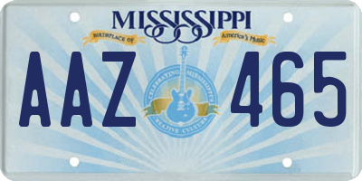 MS license plate AAZ465