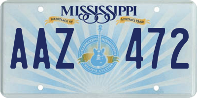 MS license plate AAZ472