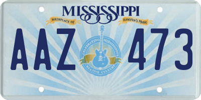 MS license plate AAZ473