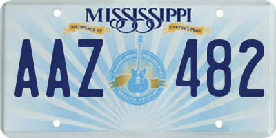 MS license plate AAZ482