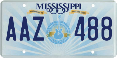 MS license plate AAZ488