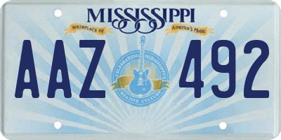 MS license plate AAZ492