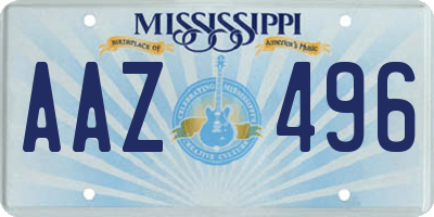 MS license plate AAZ496