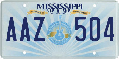 MS license plate AAZ504