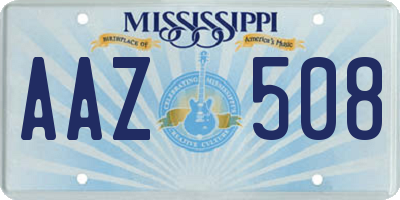 MS license plate AAZ508