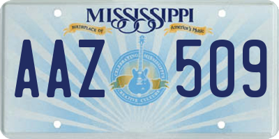 MS license plate AAZ509