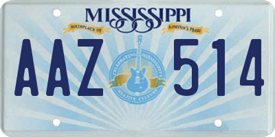 MS license plate AAZ514