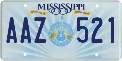 MS license plate AAZ521