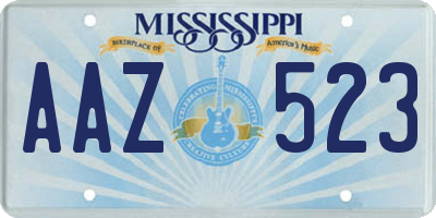 MS license plate AAZ523