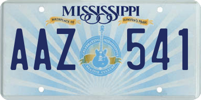 MS license plate AAZ541