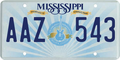 MS license plate AAZ543