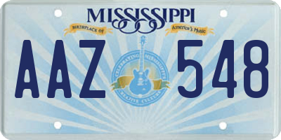 MS license plate AAZ548