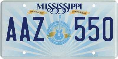 MS license plate AAZ550