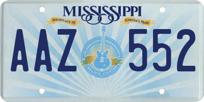 MS license plate AAZ552