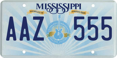 MS license plate AAZ555
