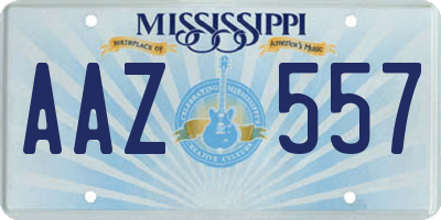 MS license plate AAZ557