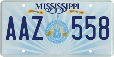 MS license plate AAZ558