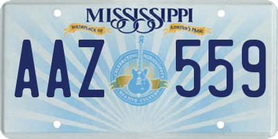 MS license plate AAZ559