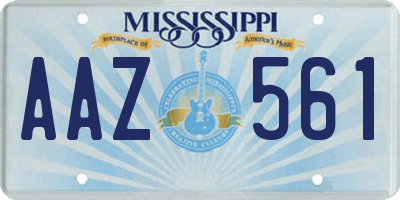 MS license plate AAZ561