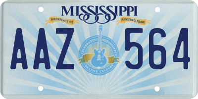 MS license plate AAZ564