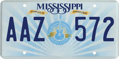 MS license plate AAZ572