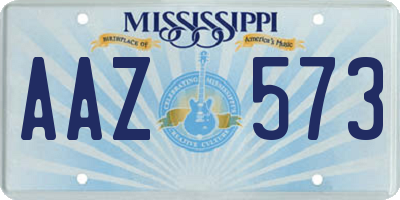 MS license plate AAZ573