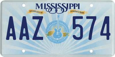 MS license plate AAZ574