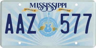 MS license plate AAZ577