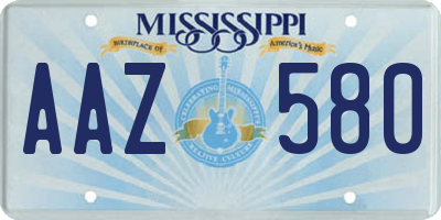 MS license plate AAZ580