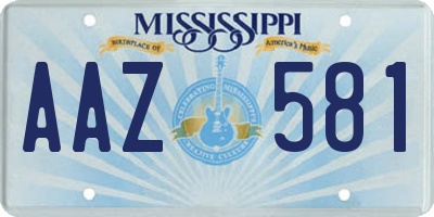MS license plate AAZ581