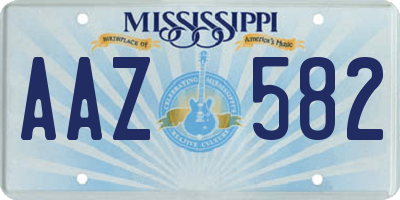 MS license plate AAZ582