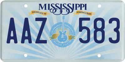 MS license plate AAZ583