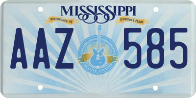 MS license plate AAZ585