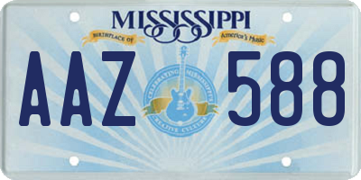 MS license plate AAZ588