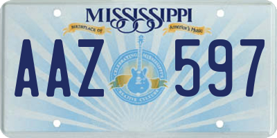 MS license plate AAZ597