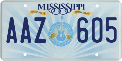 MS license plate AAZ605