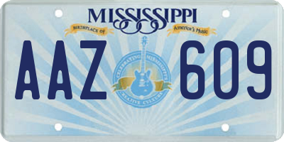 MS license plate AAZ609