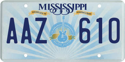 MS license plate AAZ610