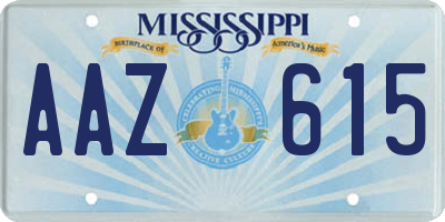 MS license plate AAZ615