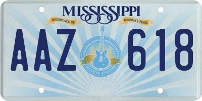 MS license plate AAZ618