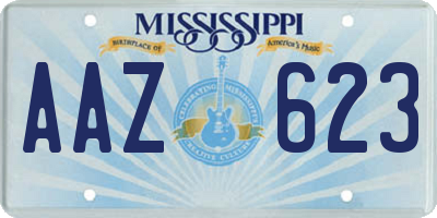 MS license plate AAZ623