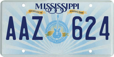 MS license plate AAZ624