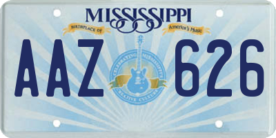 MS license plate AAZ626
