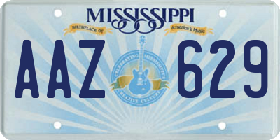 MS license plate AAZ629