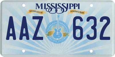 MS license plate AAZ632