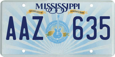 MS license plate AAZ635