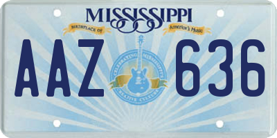 MS license plate AAZ636