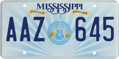 MS license plate AAZ645