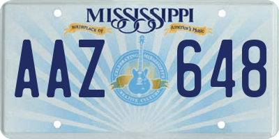 MS license plate AAZ648