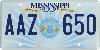 MS license plate AAZ650
